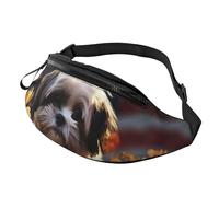 Fanny Pack Waist Bag Pack Adjustable Hip Bum Bag Shih Tzu dog and flowers Crossbody Bags Belt Bag for Men Women
