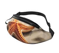 Fanny Pack Waist Bag Pack Adjustable Hip Bum Bag Starfish on The Sand Beach Landscape Crossbody Bags Belt Bag for Men Women