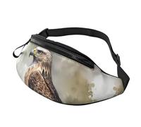Fanny Pack Waist Bag Pack Adjustable Hip Bum Bag Watercolor of Hawk Sitting in The Tree Crossbody Bags Belt Bag for Men Women