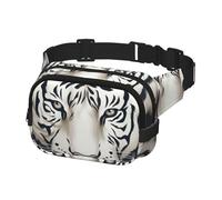 Fanny Pack Waist Bag Pack Adjustable Hip Bum Bag White tiger head pattern Crossbody Bags Belt Bag for Men Women