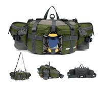 Fanny Pack Waist Bag, Waist Pack with Two Water Bottle Holder, Hiking Fanny, Lumbar Backpack for Running Walking DogWalking Travel Cycling