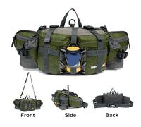 Fanny Pack Waist Bag, Waist Pack with Two Water Bottle Holder, Hiking Fanny, Lumbar Backpack for Running Walking DogWalking Travel Cycling
