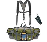 Fanny Pack Waist Bag, Waist Pack with Two Water Bottle Holder, Hiking Fanny, Lumbar Backpack for Running Walking DogWalking Travel Cycling, Waterproof Bag