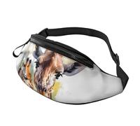 Fanny Pack Waist Packs for Men Women Sling Backpack Everywhere Belt Bag A pattern with horses Crossbody Bags, Watercolor Deer Giraffe, One Size