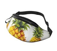 Fanny Pack Waist Packs for Men Women Sling Backpack Everywhere Belt Bag Black and white elephant image Crossbody Bags, Yellow Pineapple, One Size