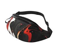 Fanny Pack Waist Packs for Men Women Sling Backpack Everywhere Belt Bag Blue ice cube background Crossbody Bags, Black And Red Marble, One Size