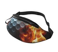 Fanny Pack Waist Packs for Men Women Sling Backpack Everywhere Belt Bag Colorful Hand Painted Easter Eggs Crossbody Bags, Golf Ball On Fire, One Size