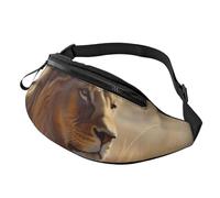 Fanny Pack Waist Packs for Men Women Sling Backpack Everywhere Belt Bag Colorful Watercolor Painting Crossbody Bags, Prairie Lion, One Size