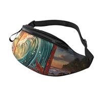 Fanny Pack Waist Packs for Men Women Sling Backpack Everywhere Belt Bag Constellations and stars pattern Crossbody Bags, Colorful Surfboard, One Size