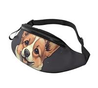 Fanny Pack Waist Packs for Men Women Sling Backpack Everywhere Belt Bag Cute and weird hamster Crossbody Bags, Cute Corgi Dog Illustration, One Size