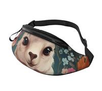 Fanny Pack Waist Packs for Men Women Sling Backpack Everywhere Belt Bag Eid al-Fitr crescent moon and stars Crossbody Bags, Flower Alpaca, One Size