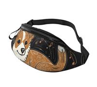Fanny Pack Waist Packs for Men Women Sling Backpack Everywhere Belt Bag Flowers as background Crossbody Bags, Corgi Who Loves Music, One Size