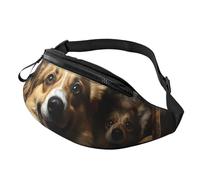 Fanny Pack Waist Packs for Men Women Sling Backpack Everywhere Belt Bag Flowers as background Crossbody Bags, Corgi Pictures, One Size