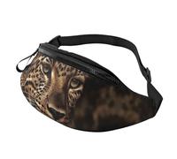 Fanny Pack Waist Packs for Men Women Sling Backpack Everywhere Belt Bag Frog wearing glasses Crossbody Bags, Brown Leopard Image, One Size