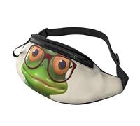 Fanny Pack Waist Packs for Men Women Sling Backpack Everywhere Belt Bag Frog wearing glasses Crossbody Bags, Frog Wearing Glasses, One Size