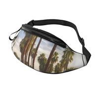 Fanny Pack Waist Packs for Men Women Sling Backpack Everywhere Belt Bag Peach Crossbody Bags, Palm Tree Golf Course, One Size