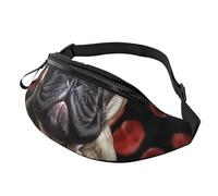Fanny Pack Waist Packs for Men Women Sling Backpack Everywhere Belt Bag Red rose sugar skull Crossbody Bags, French Bulldog Holding, One Size