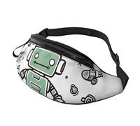 Fanny Pack Waist Packs for Men Women Sling Backpack Everywhere Belt Bag Scandinavian Animals Crossbody Bags, Line Robot, One Size