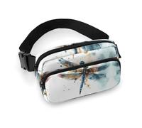 Fanny Pack Watercolour Dragonfly Printed Waist Cinching Bag Hip Bag Lightweight Belt Bag for Travel Sports Hiking Running, Watercolour Dragonfly, 7.9 X 5.1 in