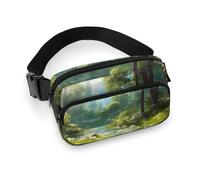 Fanny Pack Woodland Land Flower Waist Pack for Women Men Waterproof Belt Bag with Adjustable Belt Casual Crossbody Bag Travel Waist Bag for Sports Running Cycling, white, 20x13cm, Waist Bag