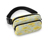 Fanny Pack Yellow Flower Printed Waist Cinching Bag Hip Bag Lightweight Belt Bag for Travel Sports Hiking Running, Yellow Flower, 7.9 X 5.1 in