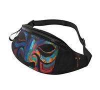 Fanny Packs 3D Colorful Tiki Mask Pattern Waist Pack for Women Men Sling Bag with Adjustable Strap Everywhere Belt Bags