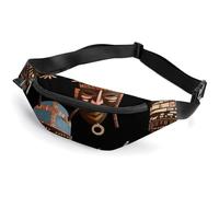 Fanny Packs African Ritual Ethnic Tribal Printed Crossbody Bags Everywhere Belt Bag Crossbody Belt Bags Small Sling Bag for Hiking Running Travel Cycling, style, 36*15cm, Fanny Packs