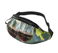 Fanny Packs Art Red Wine Galsses Grapes Waist Pack for Women Men Sling Bag with Adjustable Strap Everywhere Belt Bags