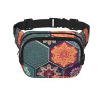 Fanny Packs Belt Bag For Women Men, Small Fashion Crossbody Waist Pack Lightweight Sling Chest Bag Beautiful Blooming Hexagon Bumbag For Running Workout Hiking Traveling