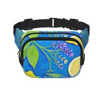 Fanny Packs Belt Bag For Women Men, Small Fashion Crossbody Waist Pack Lightweight Sling Chest Bag Lemon Blue Yellow Boho Bumbag For Running Workout Hiking Traveling