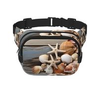Fanny Packs Belt Bag For Women Men, Small Fashion Crossbody Waist Pack Lightweight Sling Chest Bag Seashells On Wooden Board Bumbag For Running Workout Hiking Traveling