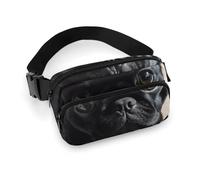 Fanny Packs Black Pug Dog Puppy Printed Crossbody Bags for Women with Adjustable Strap for Daily Living, style, 20x13cm, Fanny Packs