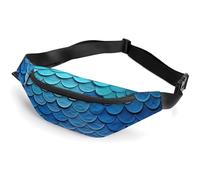Fanny Packs Blue Mermaid Fish Scale Printed Crossbody Bags Everywhere Belt Bag Crossbody Belt Bags Small Sling Bag for Hiking Running Travel Cycling, style, 36*15cm, Fanny Packs