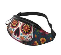 Fanny Packs Colorful Sugar Skull Waist Pack for Women Men Sling Bag with Adjustable Strap Everywhere Belt Bags