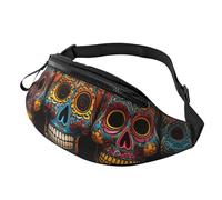 Fanny Packs Colorful Sugar Skulls Waist Pack for Women Men Sling Bag with Adjustable Strap Everywhere Belt Bags