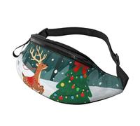 Fanny Packs Cool Dragon Standing on the Cliff Edge Waist Pack for Women Men Sling Bag with Adjustable Strap Everywhere Belt Bags, Christmas Tree Elk, One Size