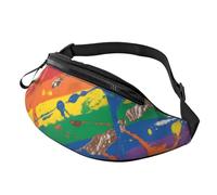 Fanny Packs Cool Dragon Standing on the Cliff Edge Waist Pack for Women Men Sling Bag with Adjustable Strap Everywhere Belt Bags, Paint Splatter Art, One Size