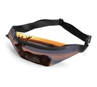 Fanny Packs Crossbody Bags Everywhere Bag Deer on Snowfield in Sunrise Printed Small Sling Bag for Travel Hiking Running, style, 36*15cm, Fanny Packs