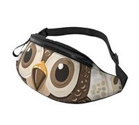 Fanny Packs Cute Brown Cartoon Owls Waist Pack for Women Men Sling Bag with Adjustable Strap Everywhere Belt Bags