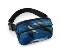 Fanny Packs Cute Dolphins Printed Crossbody Bags for Women with Adjustable Strap for Daily Living, style, 20x13cm, Fanny Packs