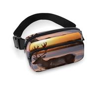 Fanny Packs Deer on Snowfield in Sunrise Printed Crossbody Bags for Women with Adjustable Strap for Daily Living, style, 20x13cm, Fanny Packs