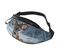 Fanny Packs Five silhouettes of Hawaiian dance Waist Pack for Women Men Sling Bag with Adjustable Strap Everywhere Belt Bags, Deer On Frozen Wilderness, One Size