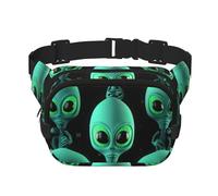 Fanny Packs for Women Adjustable Belt Bag Lightweight Fashion Waist Packs Men Sling Bag Aliens Fanny Pack Crossbody Belt Bag for Traveling Workout Running Cycling, Black, One Size