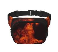 Fanny Packs for Women Adjustable Belt Bag Lightweight Fashion Waist Packs Men Sling Bag Dancing Fire Fanny Pack Crossbody Belt Bag for Traveling Workout Running Cycling, Black, One Size
