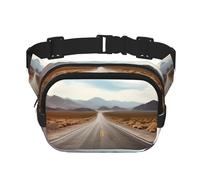 Fanny Packs for Women Adjustable Belt Bag Lightweight Fashion Waist Packs Men Sling Bag Desert Landscape Highway Fanny Pack Crossbody Belt Bag for Traveling Workout Running Cycling, Black, One Size