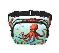 Fanny Packs for Women Adjustable Belt Bag Lightweight Fashion Waist Packs Men Sling Bag Giant Octopus Fanny Pack Crossbody Belt Bag for Traveling Workout Running Cycling, Black, One Size