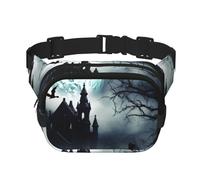 Fanny Packs for Women Adjustable Belt Bag Lightweight Fashion Waist Packs Men Sling Bag Gothic Happy Halloween Fanny Pack Crossbody Belt Bag for Traveling Workout Running Cycling, Black, One Size