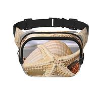 Fanny Packs for Women Adjustable Belt Bag Lightweight Fashion Waist Packs Men Sling Bag Large Seashell Starfish Fanny Pack Crossbody Belt Bag for Traveling Workout Running Cycling, Black, One Size