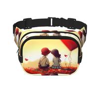 Fanny Packs for Women Adjustable Belt Bag Lightweight Fashion Waist Packs Men Sling Bag Love Couple Fanny Pack Crossbody Belt Bag for Traveling Workout Running Cycling, Black, One Size
