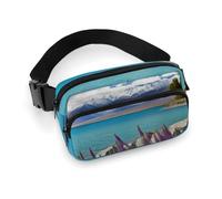 Fanny Packs for Women Men Belt Bag A Rose Art Waist Bag Waterproof Waist Packs Phone Bag, Lake Tekapo South Island, 20x13cm, Art Deco